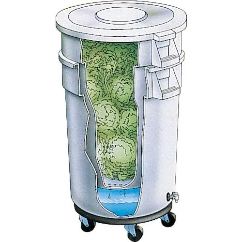 Contenedor BRUTE® GreensKeeper® 121 Litros con Tapa y Plataforma Rodante Rubbermaid Commercial FG263600WHT