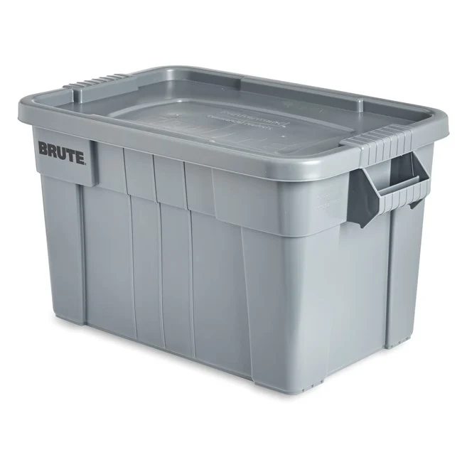 Caja BRUTE® Tote con Tapa Rubbermaid Commercial FG9S3100GRAY - 76 L Gris