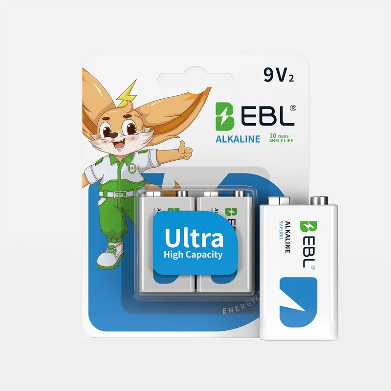 EBL 9V 6LR61 Alkaline Non-rechargeable Battery 600mAh