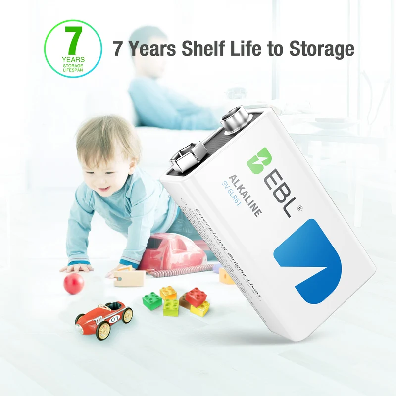 EBL 9V 6LR61 Alkaline Non-rechargeable Battery 600mAh