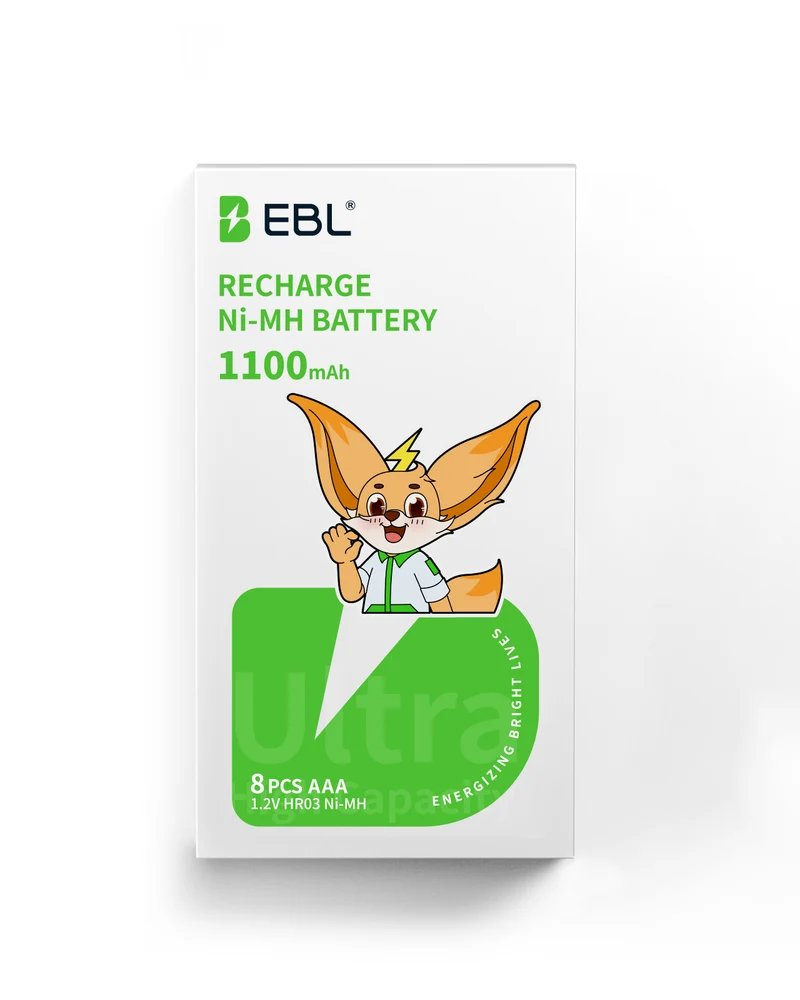 EBL 単4電池 充電式 1100mAh 8個パック