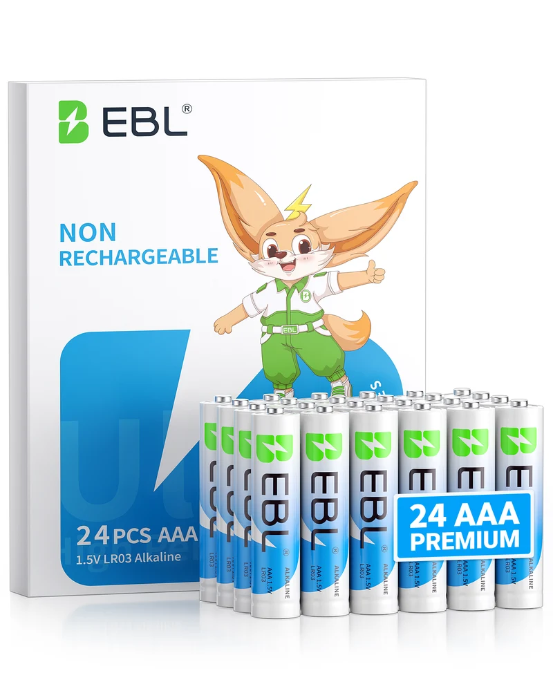 EBL AAA Batteries 24-Pack Value Pack Triple A Alkaline Batteries, Anti-Leak, Anti-Corrosion, Ideal for Household and Business , Non-Rechargeable