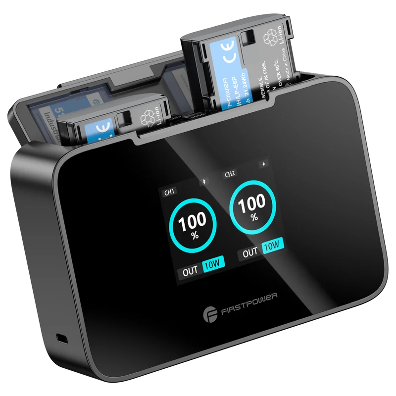 FirstPower 2-Pack LP-E6P Batteries with 20W PD Dual Fast Charger for Canon EOS – Photography & Video Backup