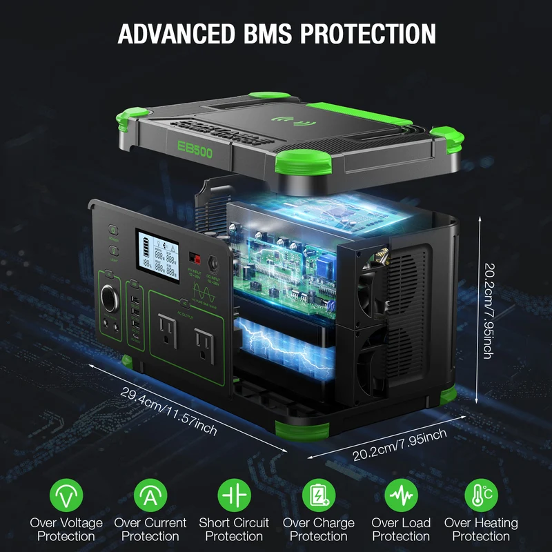 Add to Cart: $199.99 | EBL 500W Portable Power Station – 519Wh, Pure Sine Wave AC, 10-Device Output for Camping & Home Backup