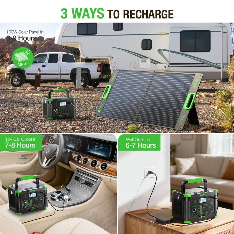 Add to Cart: $199.99 | EBL 500W Portable Power Station – 519Wh, Pure Sine Wave AC, 10-Device Output for Camping & Home Backup