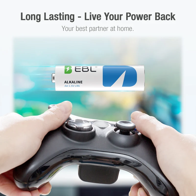 EBL 1.5 Volts Alkaline AA Batteries 24 Pack, Leak-Proof, CE and ROHS certified, Ultra High Capacity Power Long-Lasting 1.5V Double A Battery for Household & Office Use, No Mercury, 10-Year Shelf Life