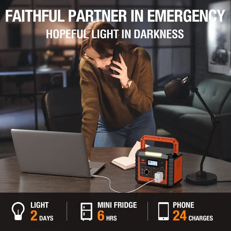 EBL Portable Power Station 300W, 230.88Wh Lithium-Ion Battery Generator with 60W USB-C PD, 110V AC Outlet for Camping, Van Life, Road Trips, RV & Emergency Backup