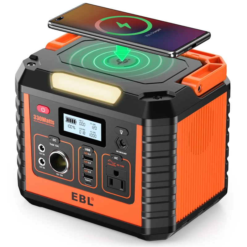 EBL Portable Power Station 300W, 230.88Wh Lithium-Ion Battery Generator with 60W USB-C PD, 110V AC Outlet for Camping, Van Life, Road Trips, RV & Emergency Backup