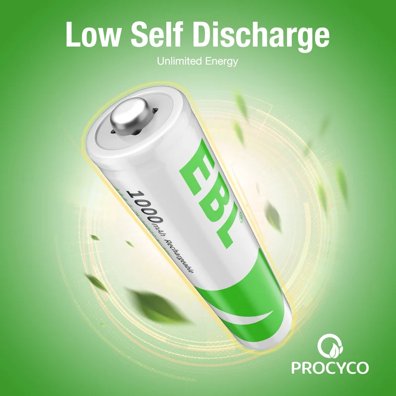 EBL AAA Rechargeable Ni-Mh Batteries 1000mAh