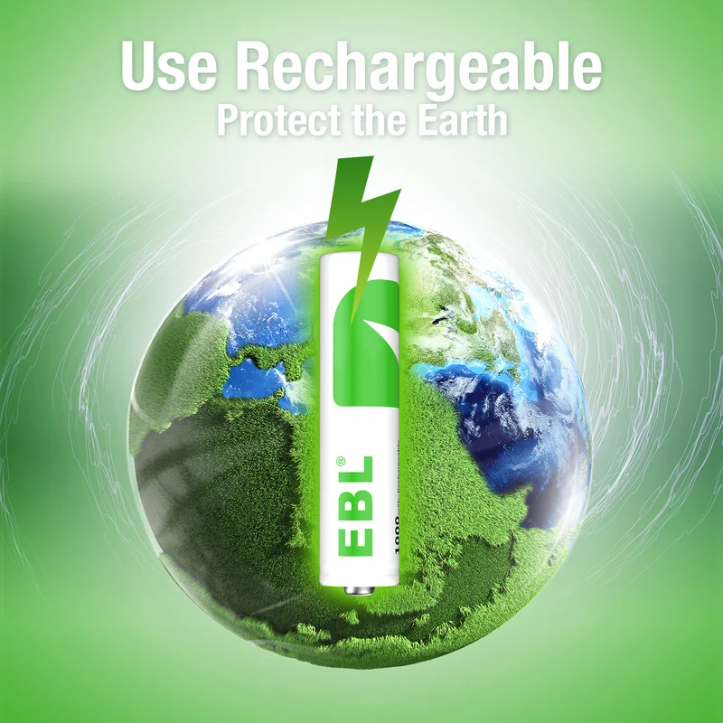 EBL AAA Rechargeable Ni-Mh Batteries 1000mAh