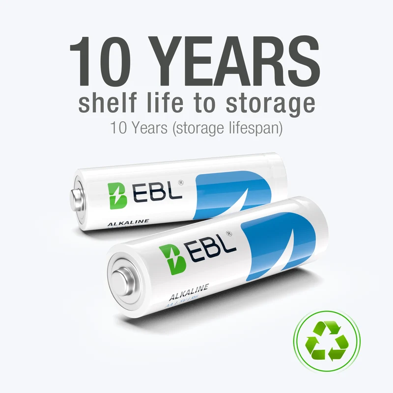 EBL AA Alkaline Batteries, 1.5V Non-Rechargeable Double A Batteries