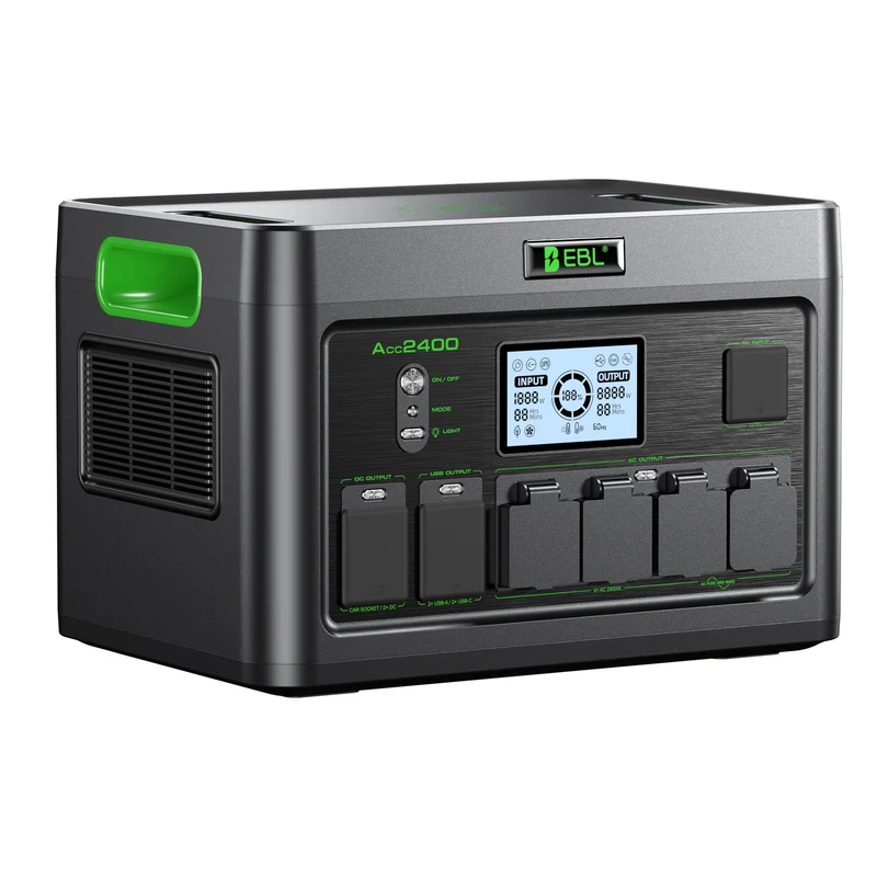 EBL 2400W Portable Power Station, High-Capacity Solar Generator & Battery Backup for Home Emergency, Camping, RV, Off-Grid Living and Outdoor Adventures