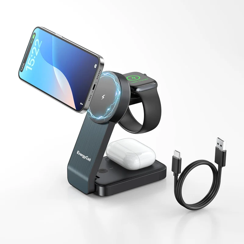 3 in 1 MagSafe 15W Wireless Charging Station for Apple Devices