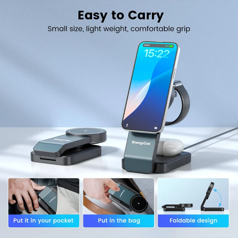 3 in 1 MagSafe 15W Wireless Charging Station for Apple Devices