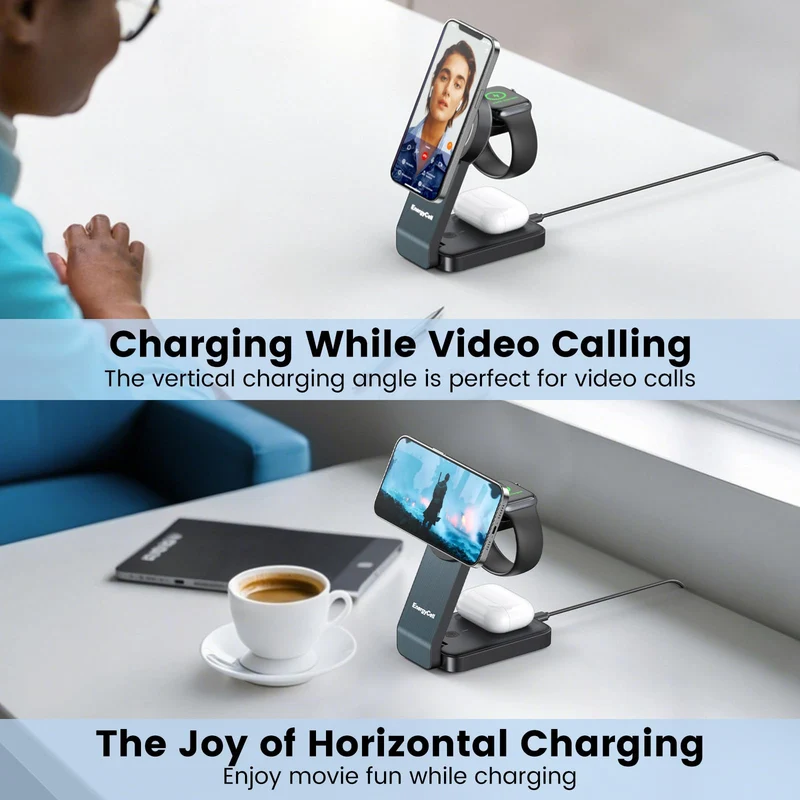 3 in 1 MagSafe 15W Wireless Charging Station for Apple Devices