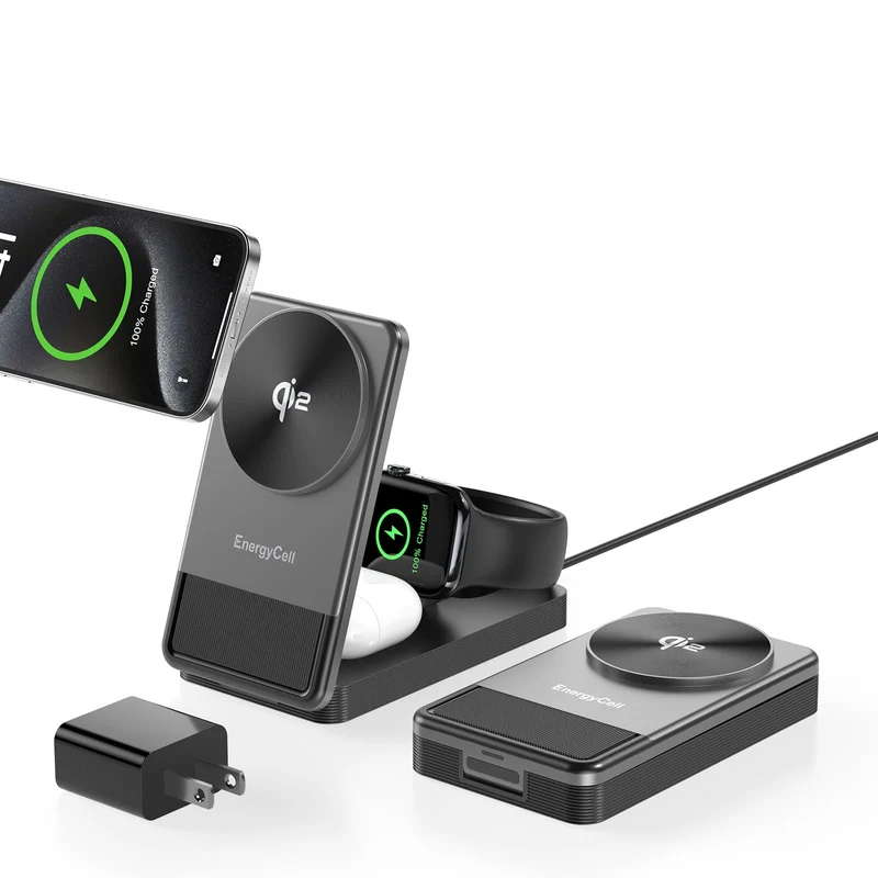 Qi2 3 in 1 15W Wireless Travel Charging Station for Apple