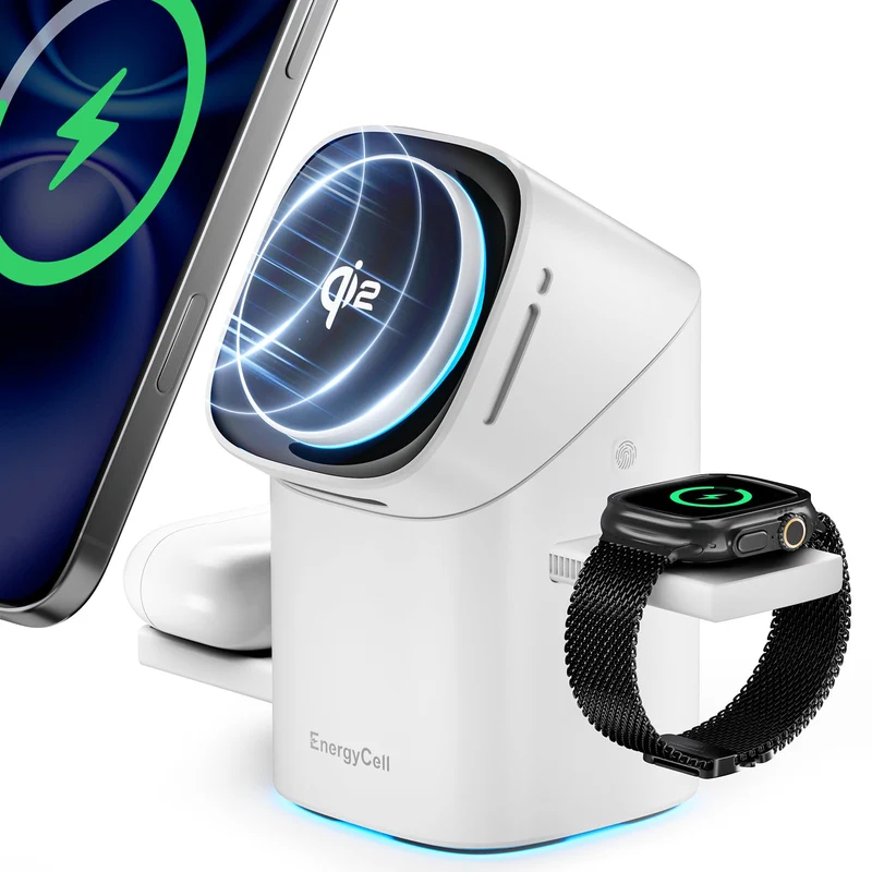 Qi2 3 in 1 2X Faster 15W Rotating Wireless Charger for Apple Devices