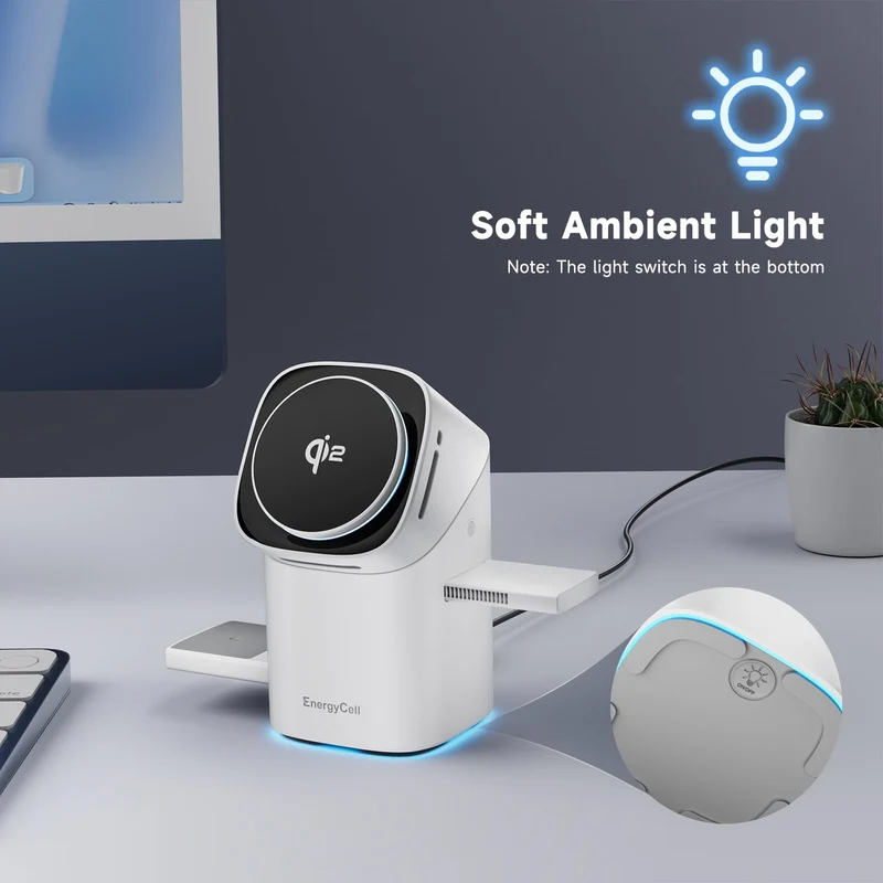 Qi2 3 in 1 2X Faster 15W Rotating Wireless Charger for Apple Devices