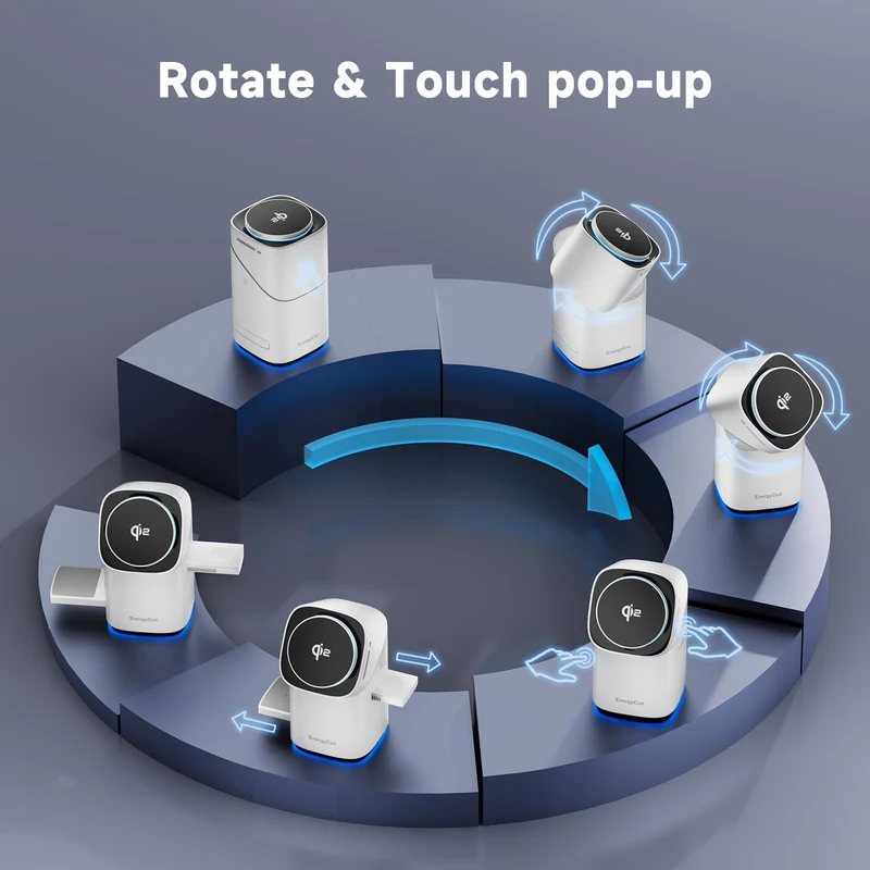 Qi2 3 in 1 2X Faster 15W Rotating Wireless Charger for Apple Devices