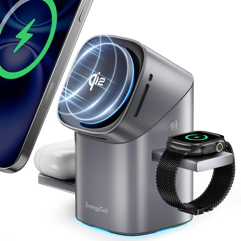 Qi2 3 in 1 2X Faster 15W Rotating Wireless Charger for Apple Devices