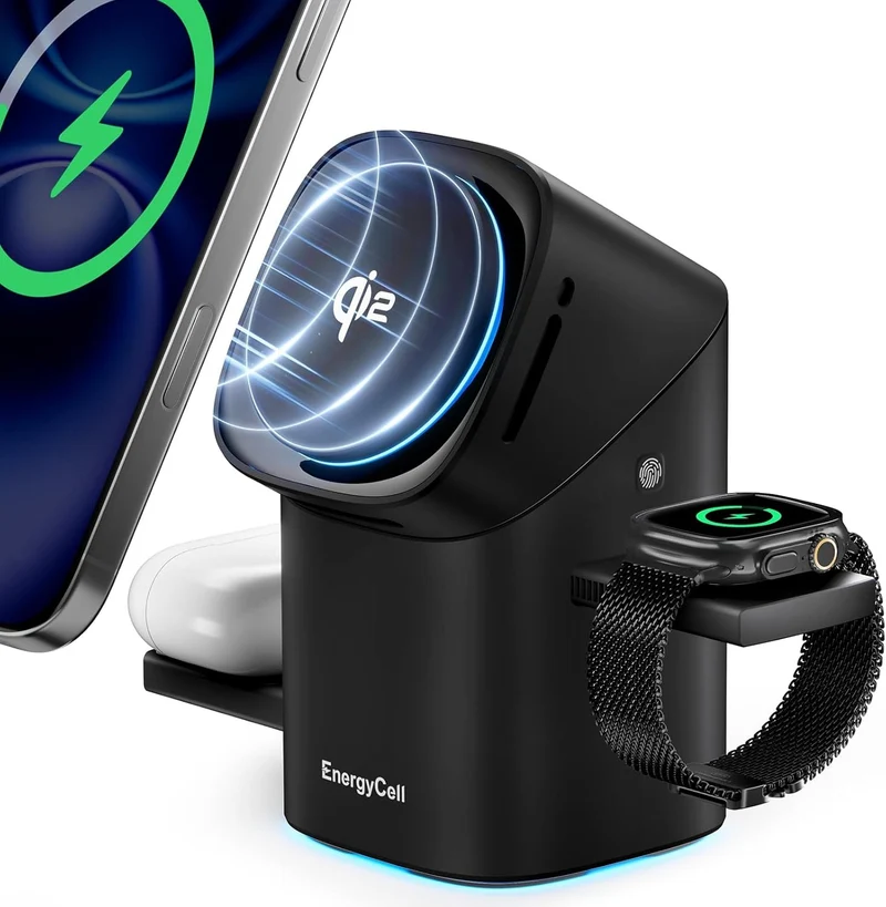 Qi2 3 in 1 2X Faster 15W Rotating Wireless Charger for Apple Devices