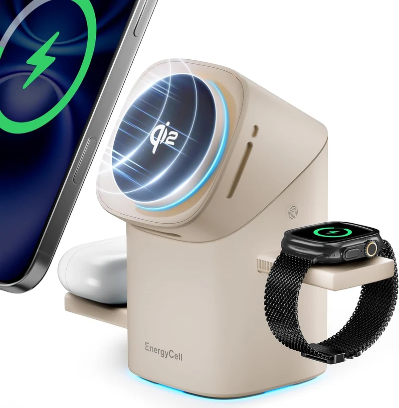 Qi2 3 in 1 2X Faster 15W Rotating Wireless Charger for Apple Devices