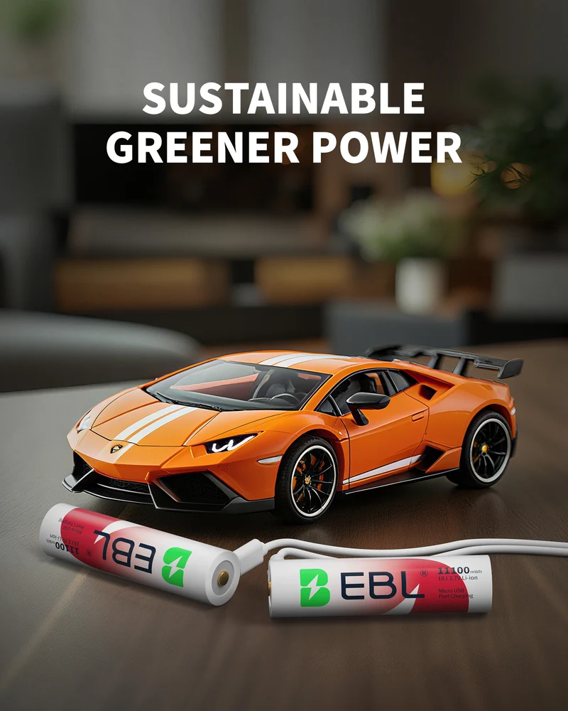 EBL 2-Pack 3.7V 18650 USB Rechargeable Li-ion Batteries 11100mWh for Flashlights, Headlamps & Doorbells