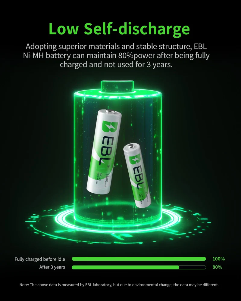 EBL AA AAA 9V Smart Battery Charger with Rechargeable Batteries