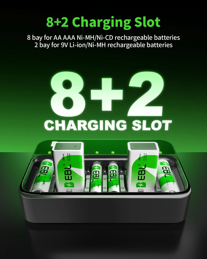 EBL PD 20W AA AAA 9V Battery Charger