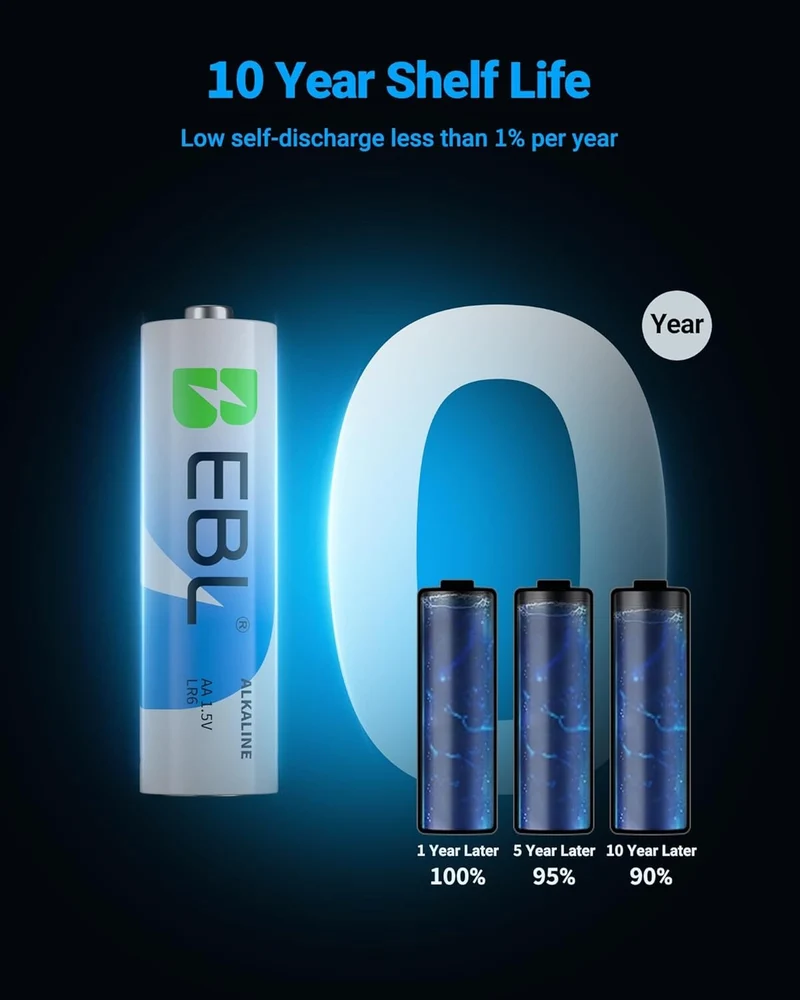 EBL 1.5V AA Alkaline Batteries Non-Rechargeable