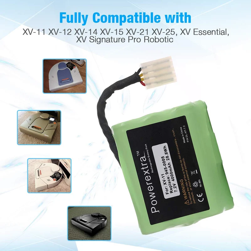 2-Pack 4000mAh Battery for Neato XV Series Robotic Vacuum