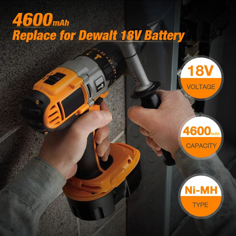 2 Pack 18V Battery Replacement for Dewalt DC9096