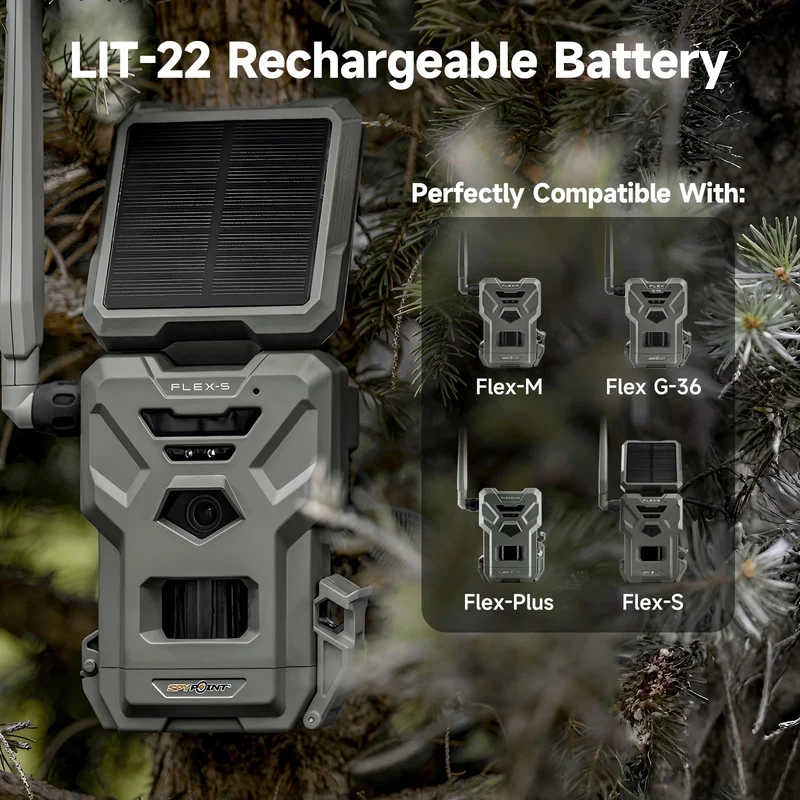 2-Pack 7000mAh Rechargeable Battery Pack for SPYPOINT LIT-22 Trail Cameras, USB-C Charging