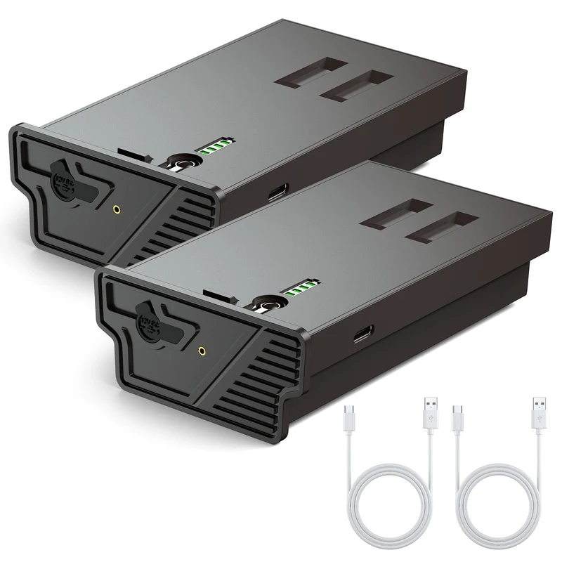 2-Pack 5000mAh Rechargeable Lithium Battery Pack for Moultrie Edge Trail Cameras with USB-C Charging Cables