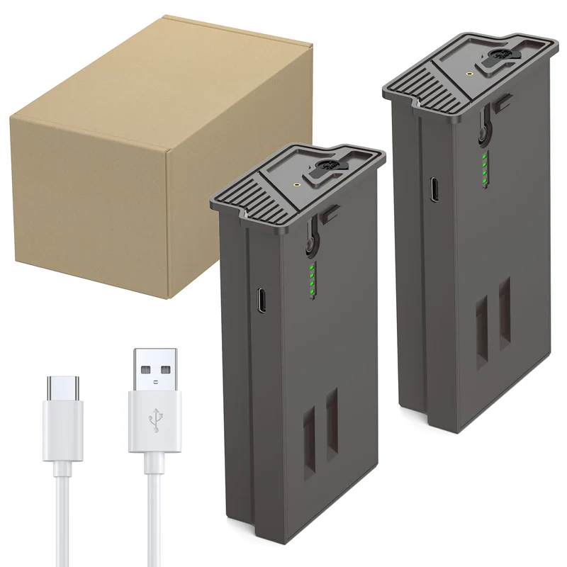 2-Pack 5000mAh Rechargeable Lithium Battery Pack for Moultrie Edge Trail Cameras with USB-C Charging Cables