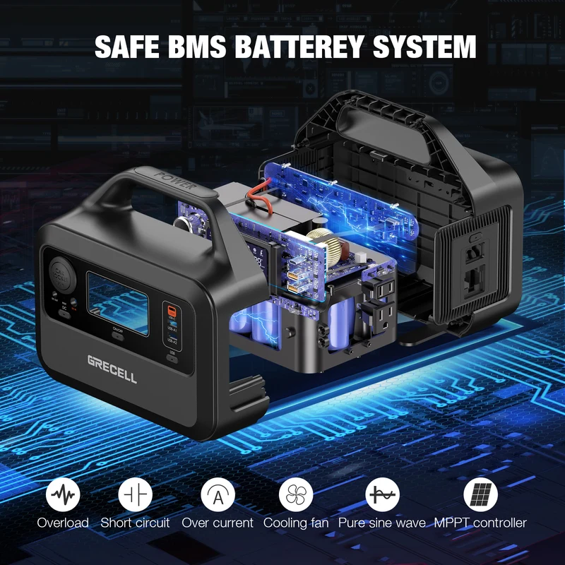 300W Portable Power Station, 230Wh LiFePO4 Solar Generator with 60W USB-C PD, 110V AC Outlet for Camping, RV, Travel, Outdoor, Emergency Home Backup & Off-Grid Power