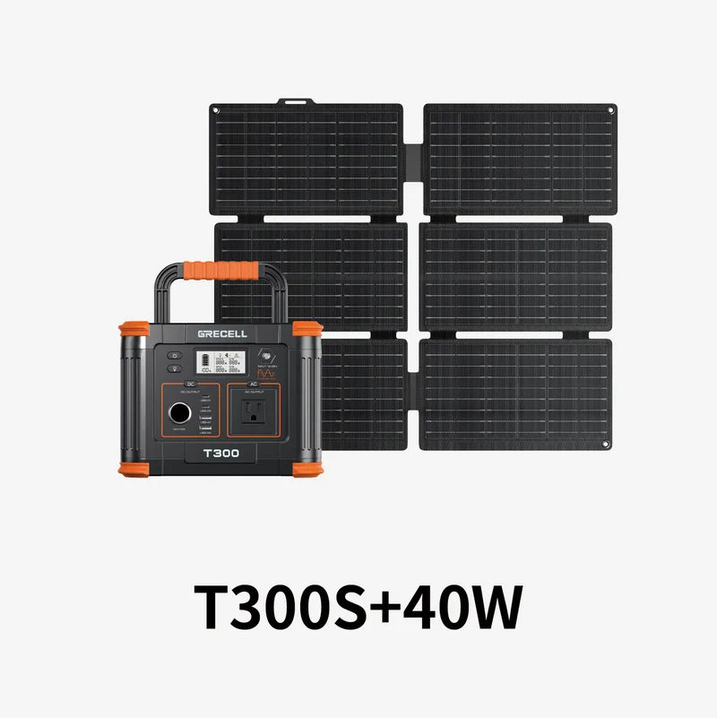 Grecell Portable Power Station 330W with 40W Solar Panel