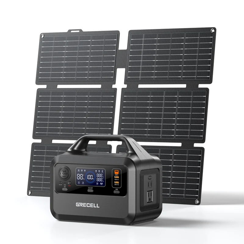 300W Solar Generator with 40W Solar Panel, 230Wh LiFePO4 Portable Power Station, 60W USB-C PD, AC Outlet for Camping, RV, Travel, Emergency Home Backup & Off-Grid Power