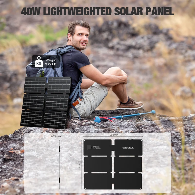 300W Solar Generator with 40W Solar Panel, 230Wh LiFePO4 Portable Power Station, 60W USB-C PD, AC Outlet for Camping, RV, Travel, Emergency Home Backup & Off-Grid Power