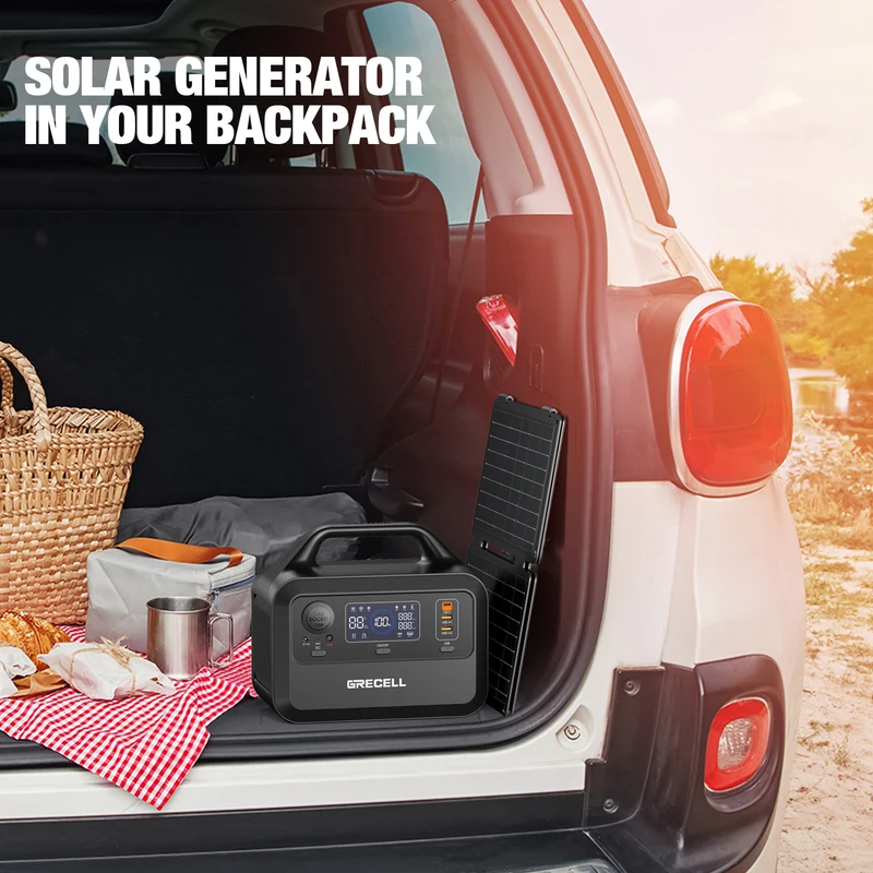 300W Solar Generator with 40W Solar Panel, 230Wh LiFePO4 Portable Power Station, 60W USB-C PD, AC Outlet for Camping, RV, Travel, Emergency Home Backup & Off-Grid Power