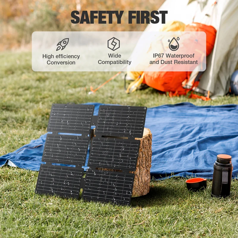 300W Solar Generator with 40W Solar Panel, 230Wh LiFePO4 Portable Power Station, 60W USB-C PD, AC Outlet for Camping, RV, Travel, Emergency Home Backup & Off-Grid Power