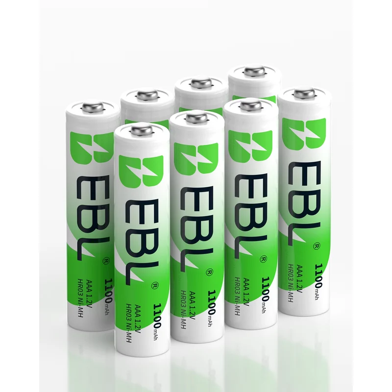 EBL Rechargeable AAA Batteries, 1100mAh NiMH Precharged Home Basic Triple A Battery,1.2V Pack of 8