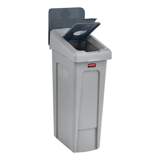 TAPA PARA ESTACIÓN DE RECICLAJE BOTELLAS GRIS SLIM JIM® Rubbermaid - (1 unidad)