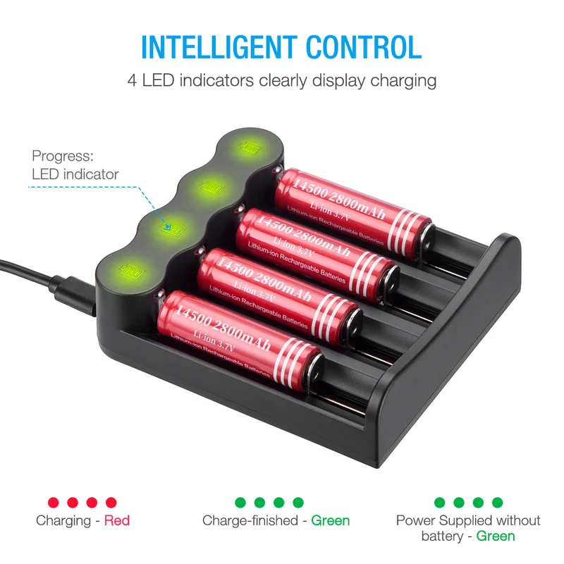 【UK】Li-ion Battery Charger for 10440 14500 16340 26650 Rechargeable Battery