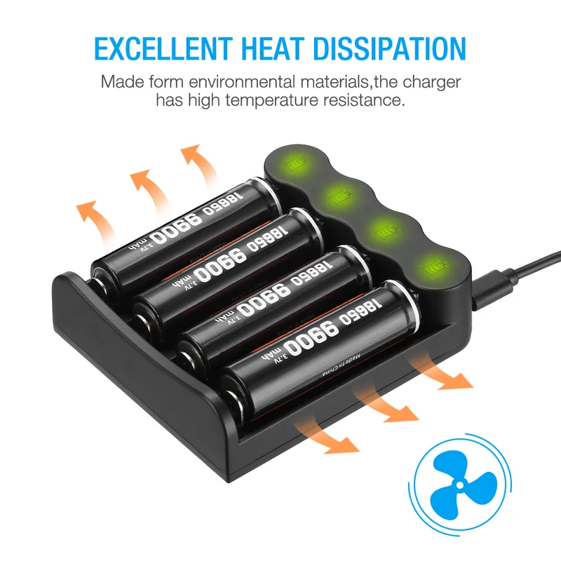 【UK】Li-ion Battery Charger for 10440 14500 16340 26650 Rechargeable Battery