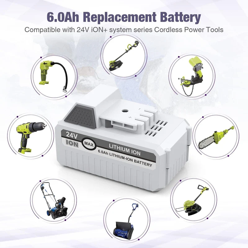 Replacement Lithium-ion Battery for Snow Joe+Sun Joe