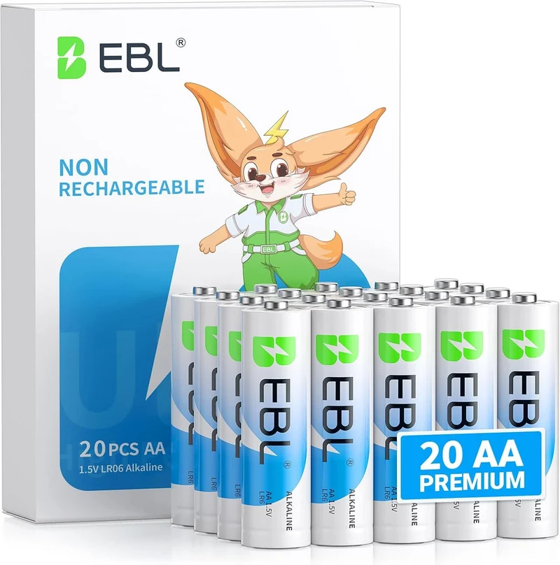 EBL 20-100 AA Batteries 1.5V Alkaline Double Long-Lasting 10yr Shelf Life Remote