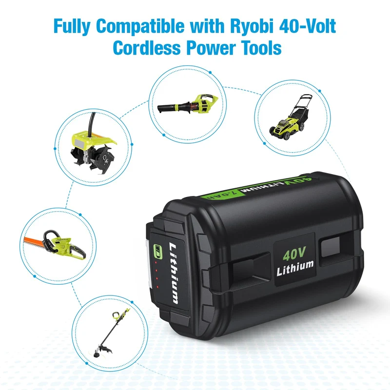 Replacement Battery 40V 7.0Ah for Ryobi with OP401 Charger