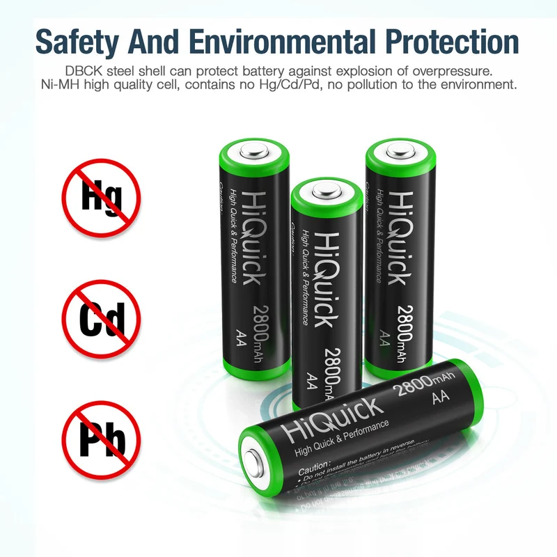 【UK】HiQuick AA Ni-MH Rechargeable batteries 2800mAh