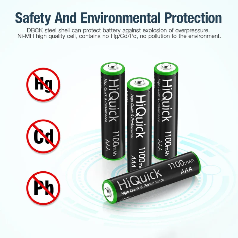 【UK】HiQuick AAA Rechargeable Batteries 1100mAh 1.2V
